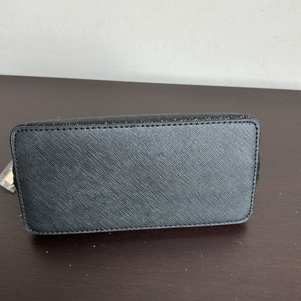Kate Spade New York Shimmy Glitter Fabric Small Cosmetic Case in black NEW - Picture 6 of 11